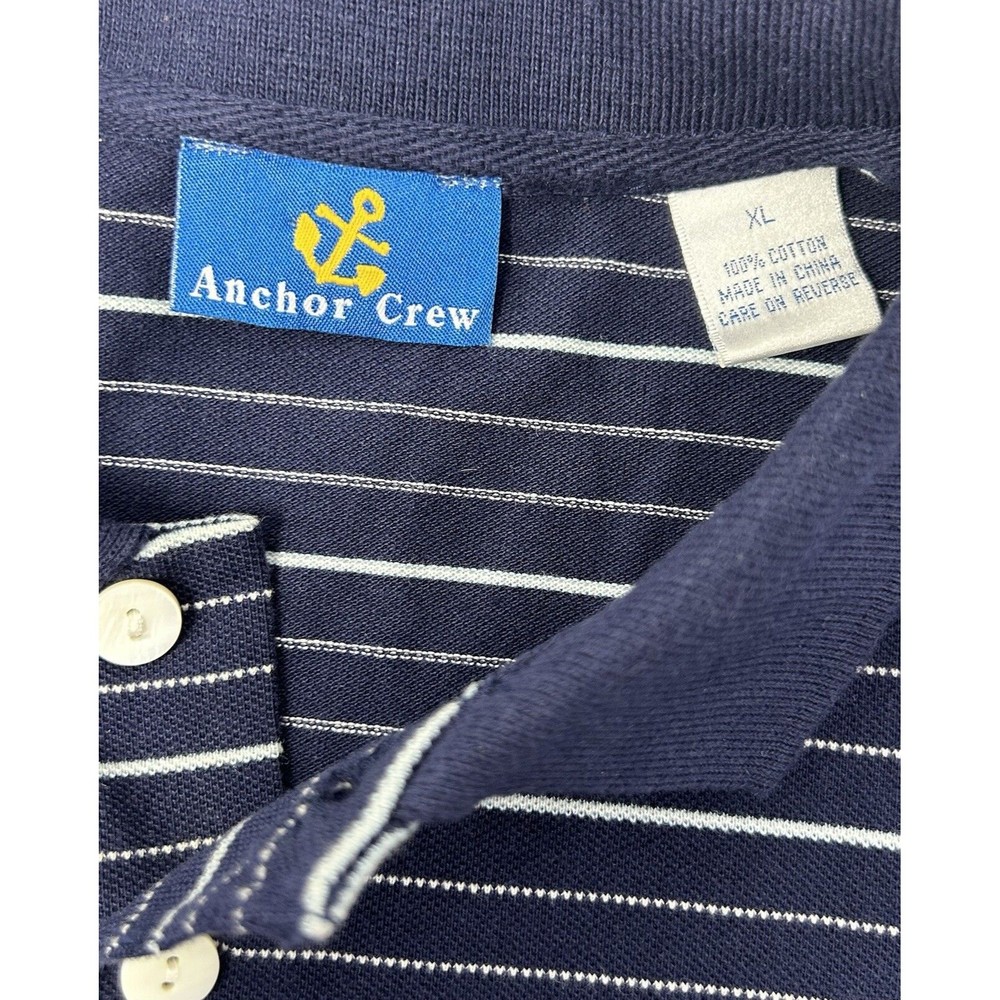 Anchor Crew NWT Men’s Navy Polo Striped Short Sleeve Shirt‎ Size XL - Picture 8 of 12